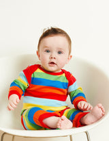 Toby Tiger Organic Multi Stripe Sleepsuit