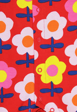 Toby Tiger Organic Pink Flower Print Sleepsuit