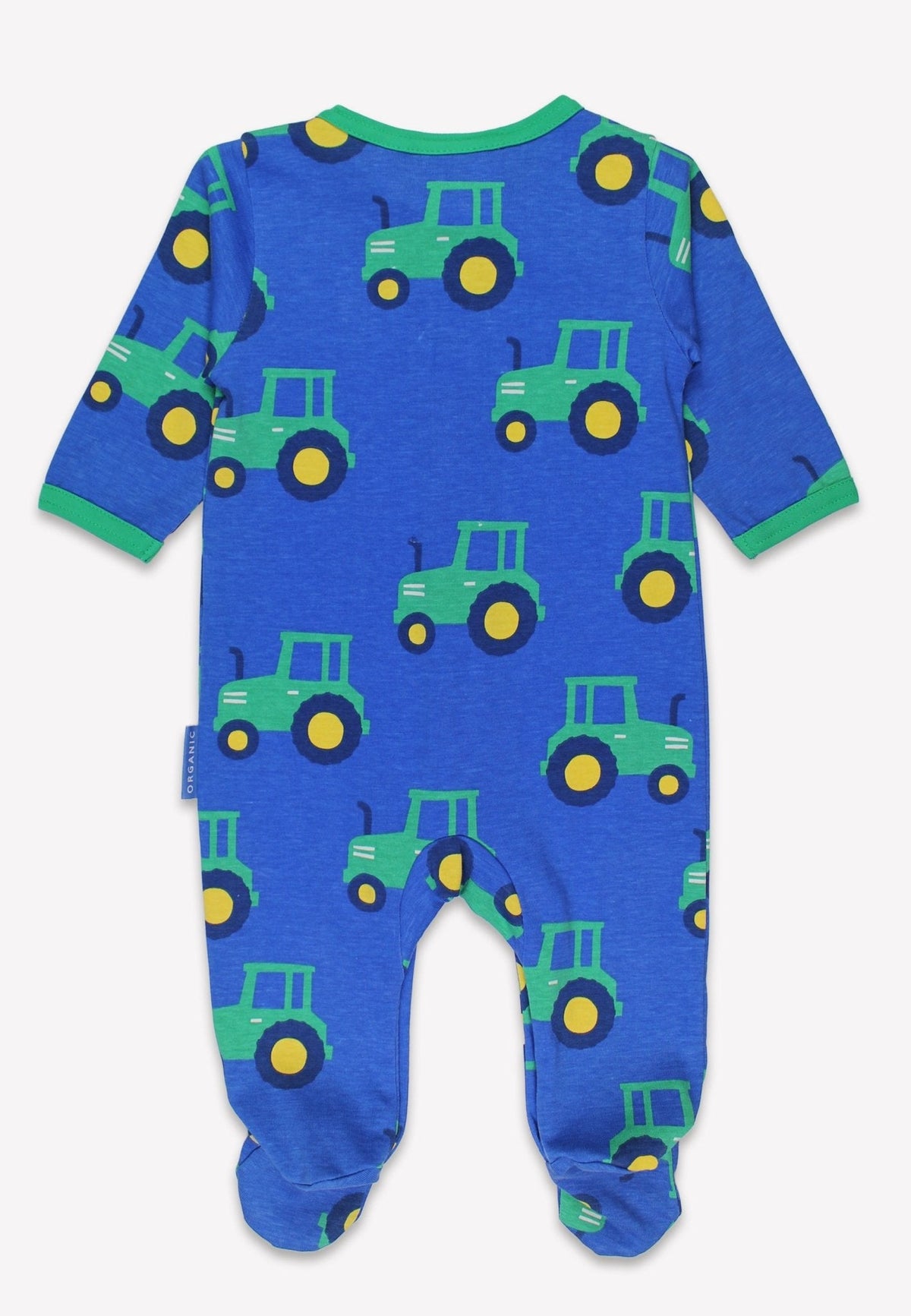 Toby Tiger Organic Hillside Tractor Print Sleepsuit