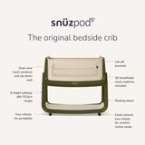 Snuzpod 5 Bedside Crib - Olive