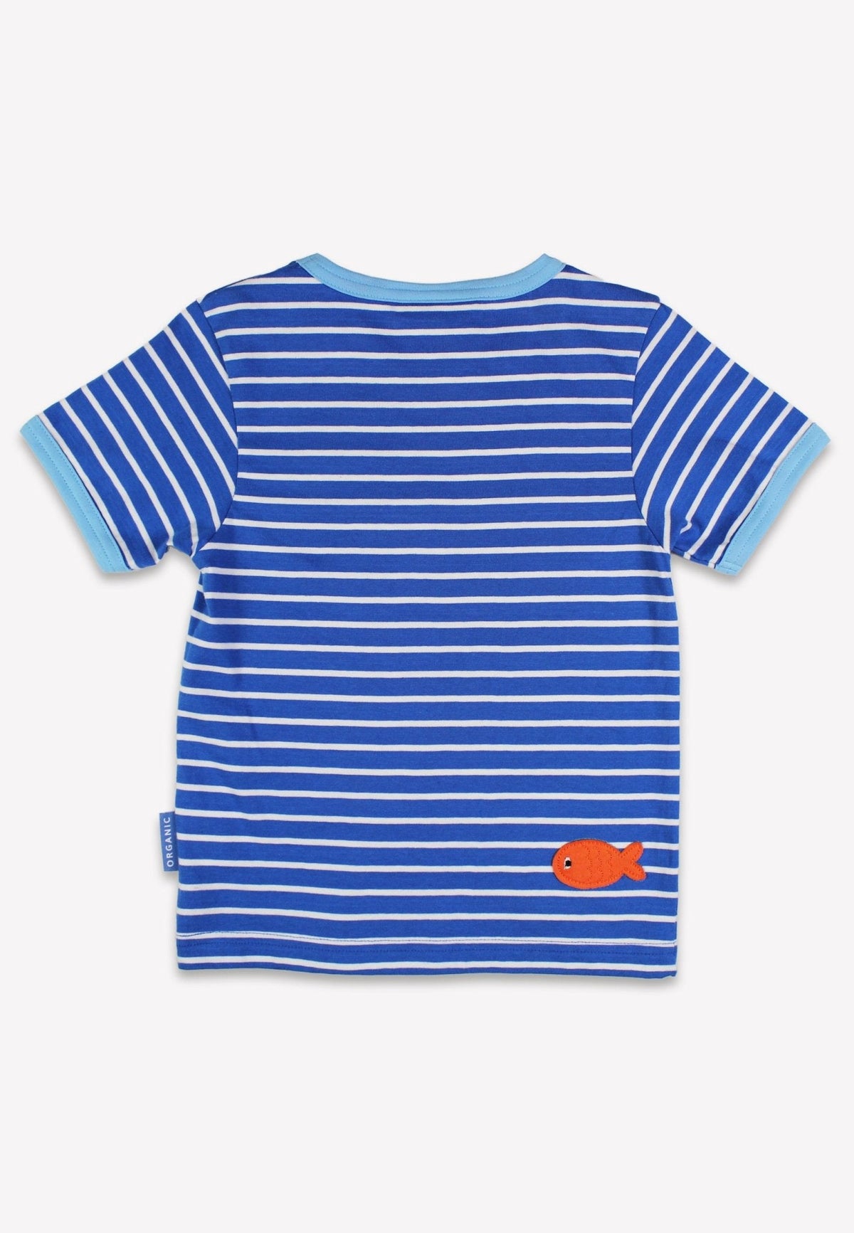 Toby Tiger Organic Blue Anchor Applique Short-Sleeved T-Shirt