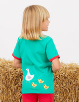 Toby Tiger Organic Animal Farm Applique Short-Sleeved T-Shirt