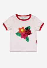 Toby Tiger Organic Ladybird Applique Short-Sleeved T-Shirt
