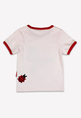 Toby Tiger Organic Ladybird Applique Short-Sleeved T-Shirt