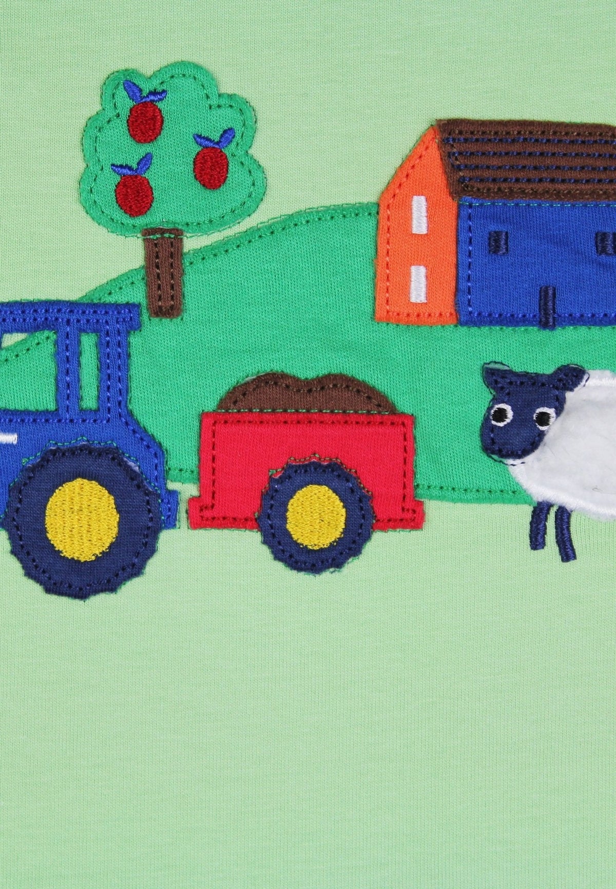 Toby Tiger Organic Hillside Applique Short-Sleeved T-Shirt