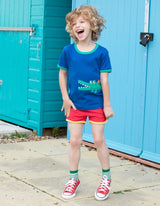 Toby Tiger Organic Crocodile Applique Short-Sleeved T-Shirt