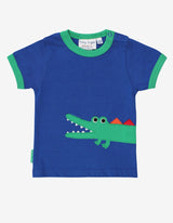 Toby Tiger Organic Crocodile Applique Short-Sleeved T-Shirt