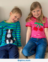 Toby Tiger Organic Cherry Applique Short-Sleeved T-Shirt