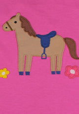 Toby Tiger Organic Hillside Pony Applique Short-Sleeved T-Shirt
