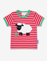 Toby Tiger Organic Sheep Applique Short-Sleeved T-Shirt