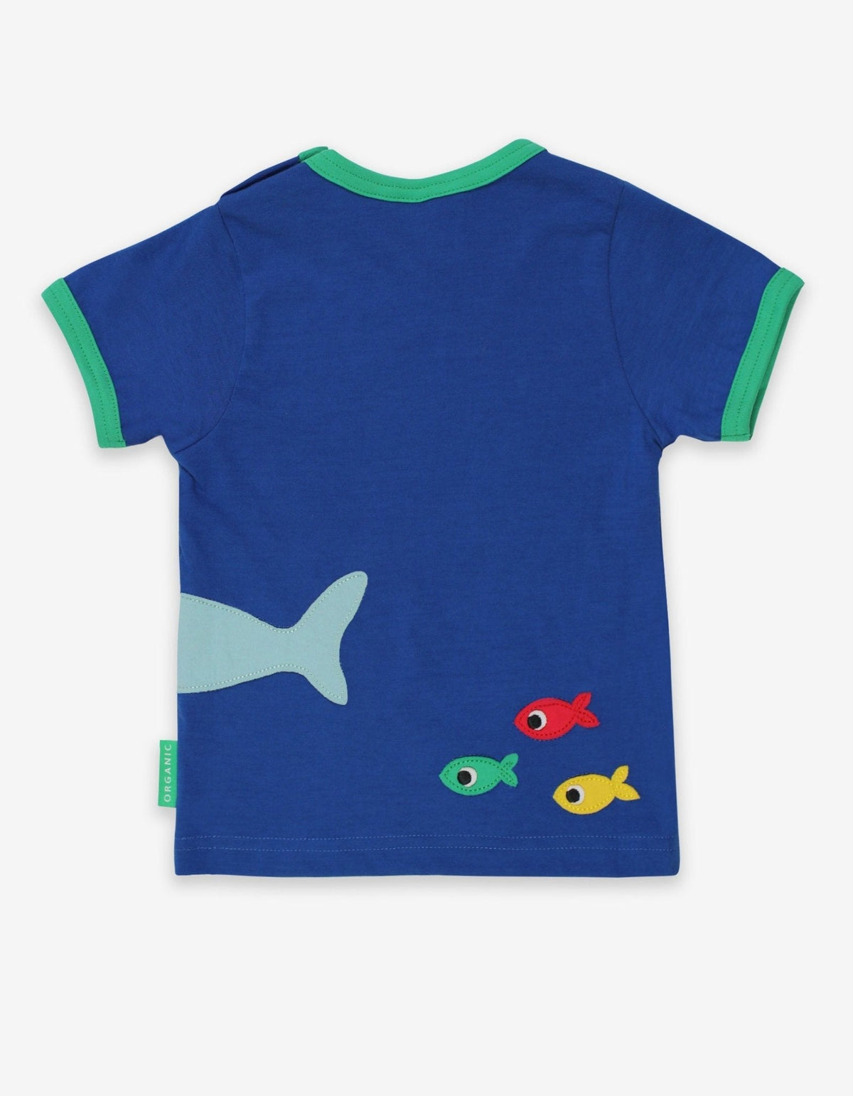 Toby Tiger Organic Shark Applique Short-Sleeved T-Shirt