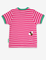 Toby Tiger Organic Sunflower Applique Short-Sleeved T-Shirt