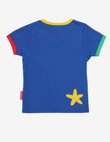 Toby Tiger Organic Turtle Applique Short-Sleeved T-Shirt