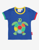 Toby Tiger Organic Turtle Applique Short-Sleeved T-Shirt