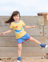 Toby Tiger Organic Whale Applique Short-Sleeved T-Shirt