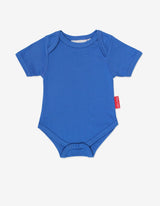 Toby Tiger Organic Blue Basic Short-Sleeved Baby Bodysuit