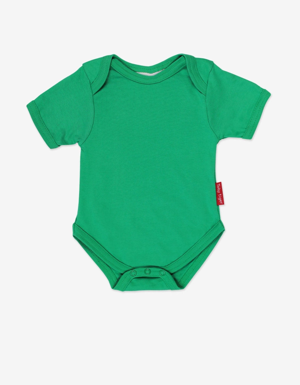 Toby Tiger Organic Green Basic Short-Sleeved Baby Bodysuit