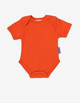 Toby Tiger Organic Orange Basic Short-Sleeved Baby Bodysuit