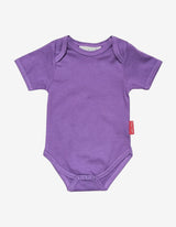 Toby Tiger Organic Purple Basic Short-Sleeved Baby Bodysuit
