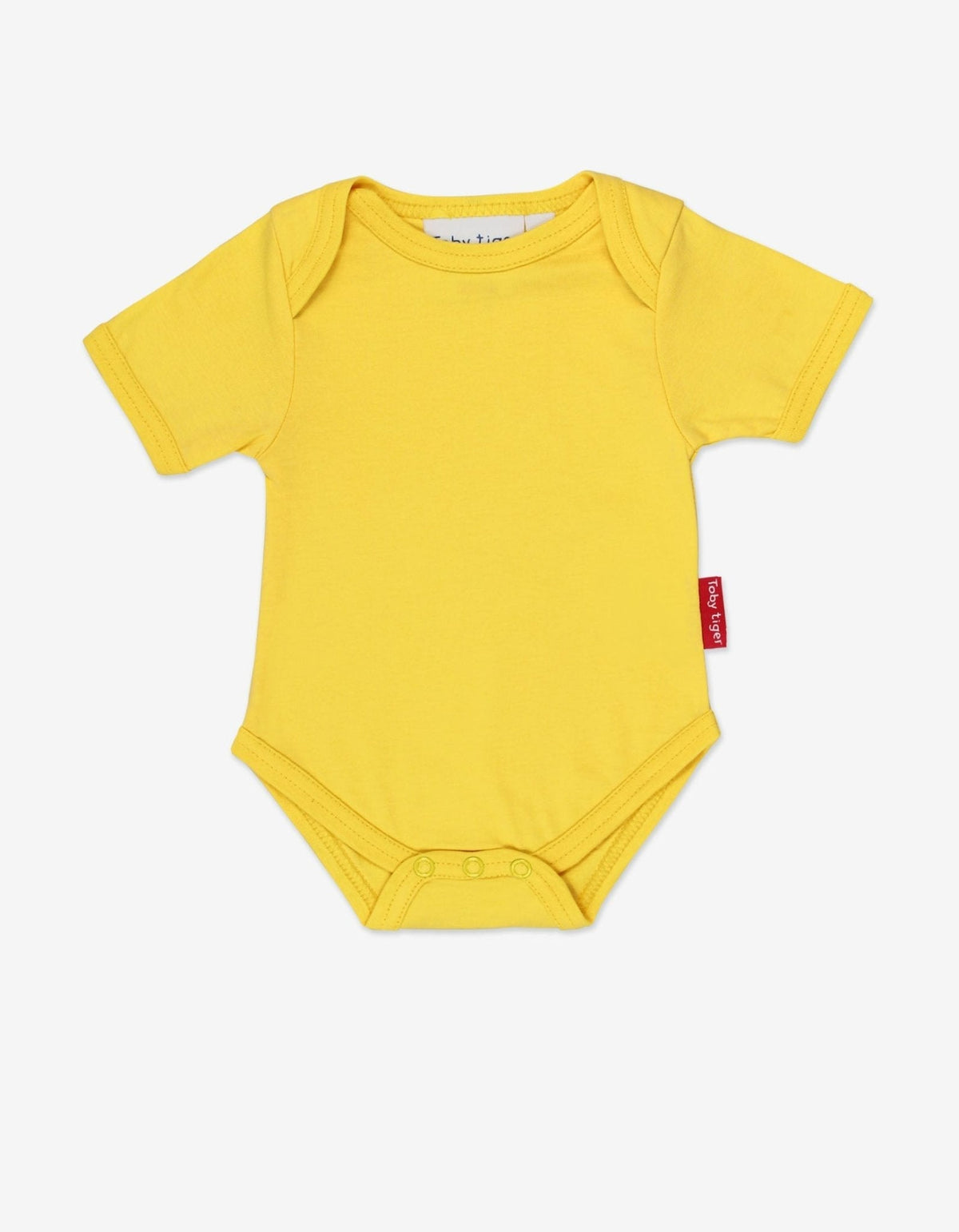Toby Tiger Organic Yellow Basic Short-Sleeved Baby Bodysuit