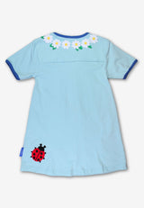 Toby Tiger Organic English Garden Applique T-Shirt Dress