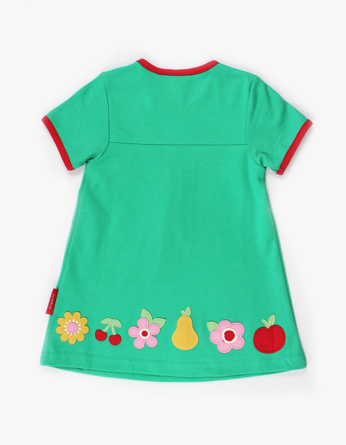 Toby Tiger Organic Fruit Flower Applique T-Shirt Dress