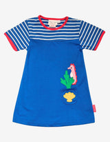 Toby Tiger Organic Seahorse Applique T-Shirt Dress