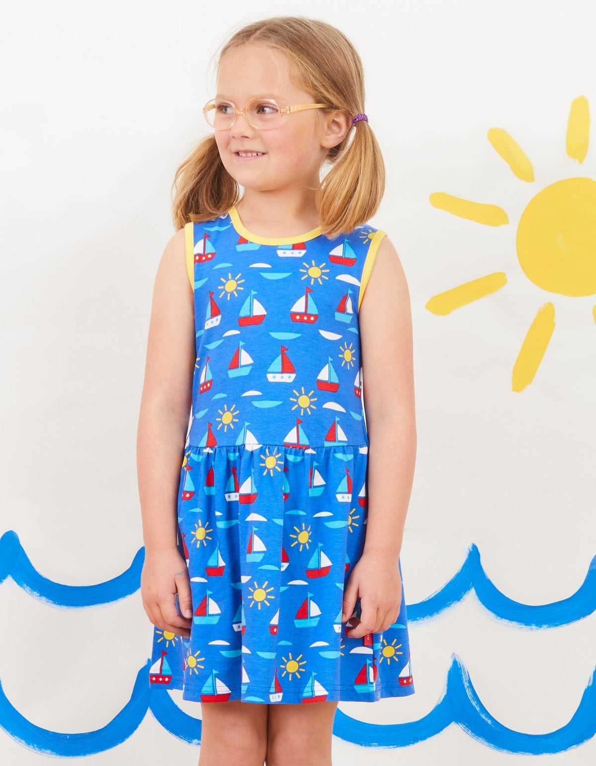 Toby Tiger Organic Boat Print Summer Dress
