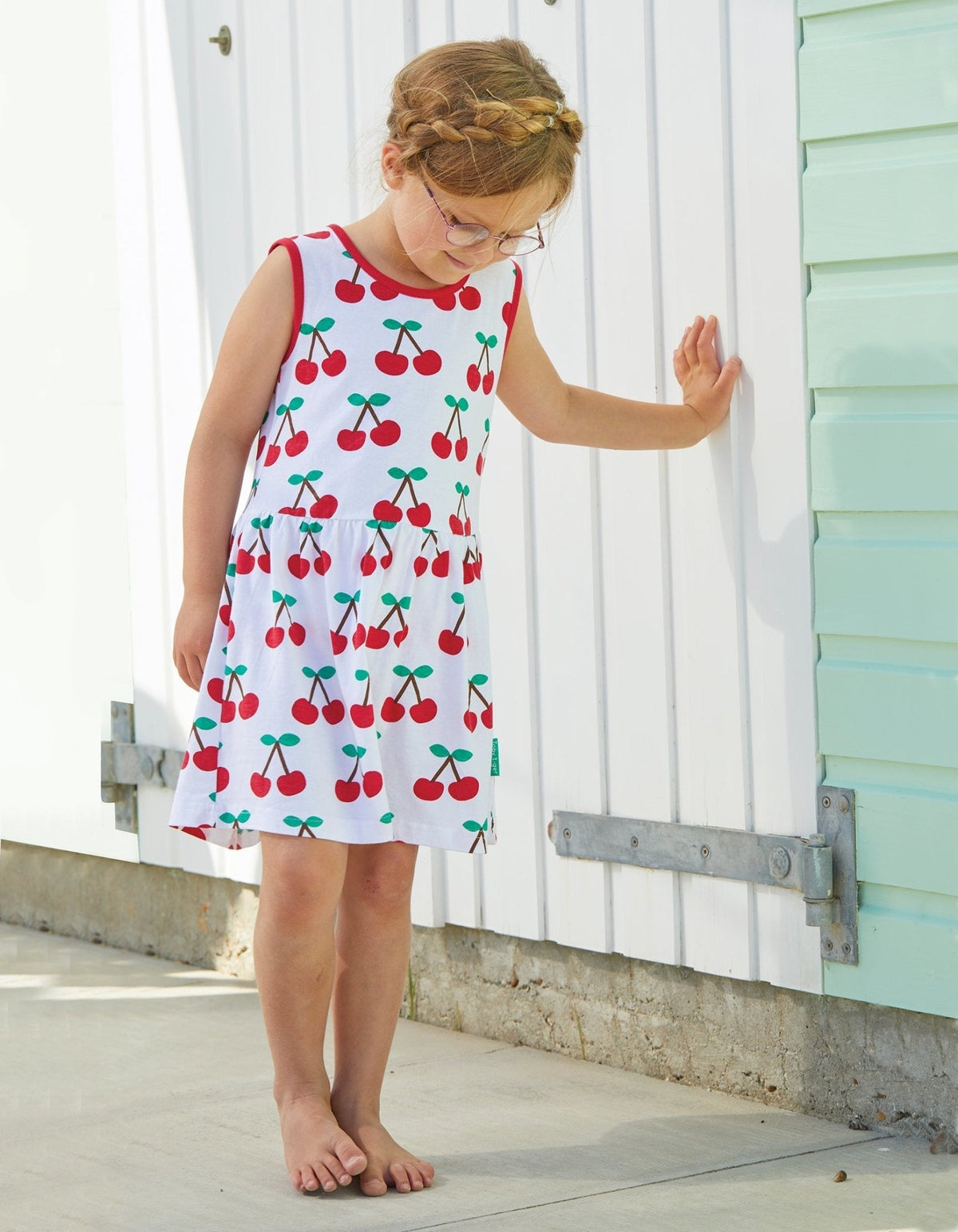 Toby Tiger Organic Cherry Print Summer Dress