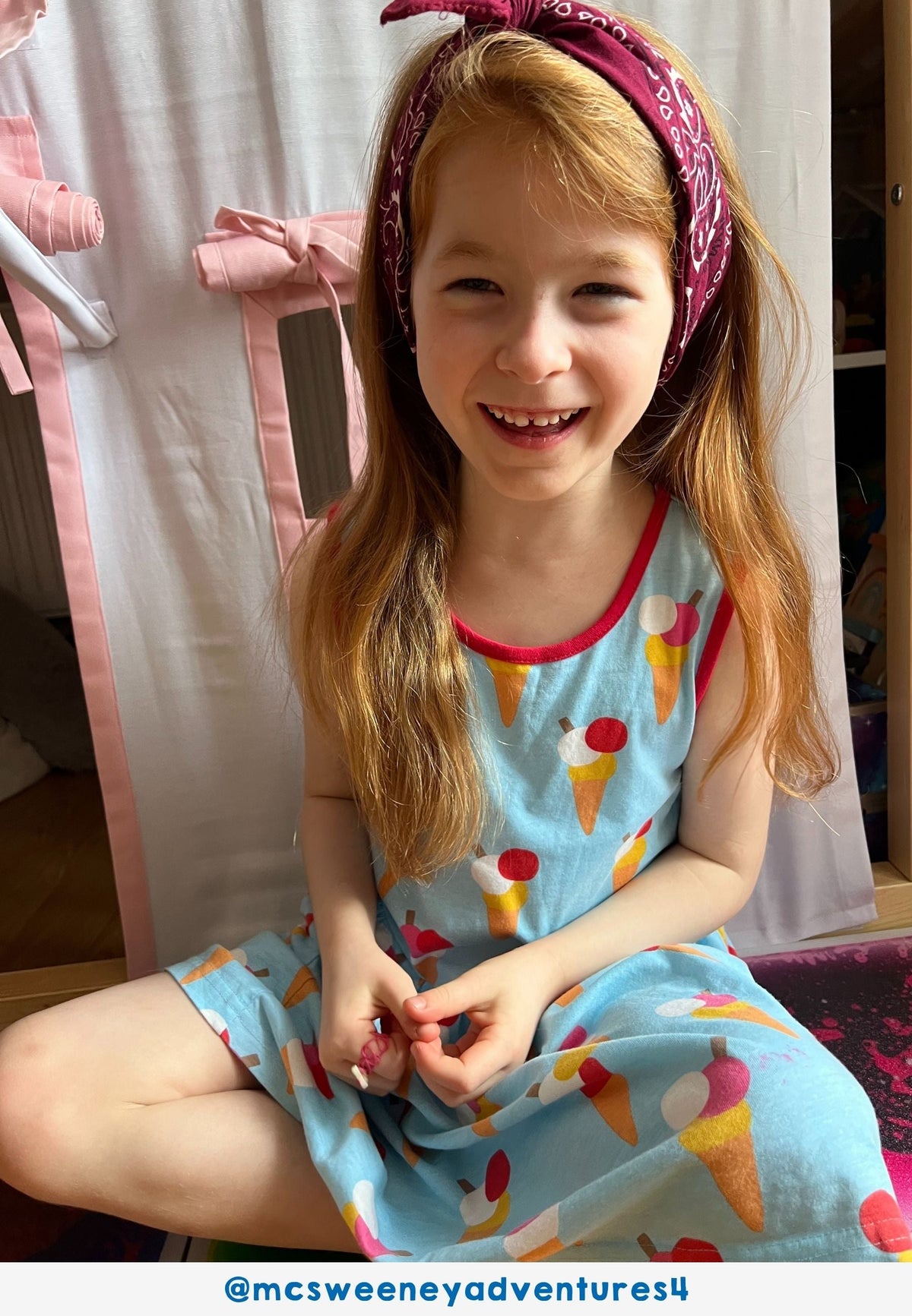 Toby Tiger Organic Ice Cream Cones Print Summer Dress