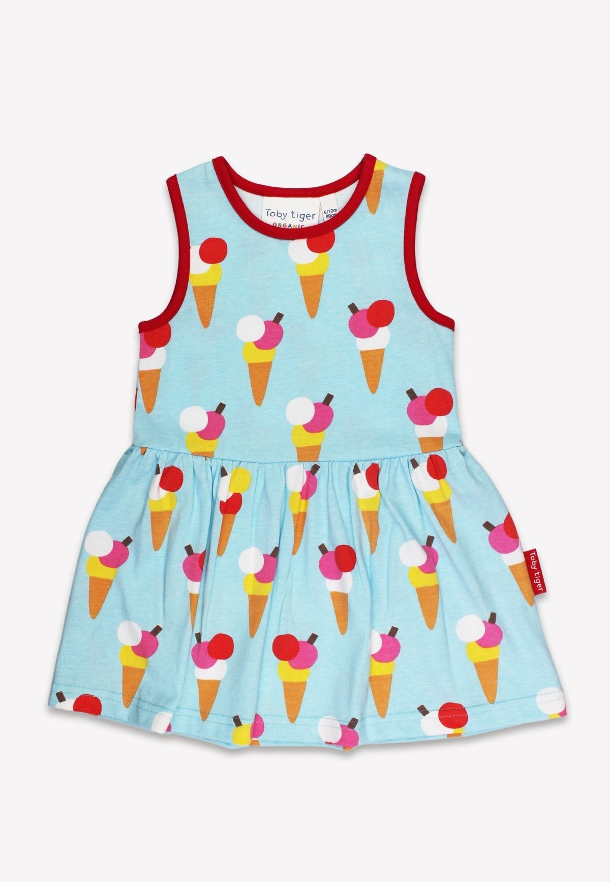 Toby Tiger Organic Ice Cream Cones Print Summer Dress
