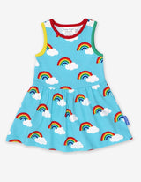 Toby Tiger Organic Turquoise Rainbow Print Summer Dress