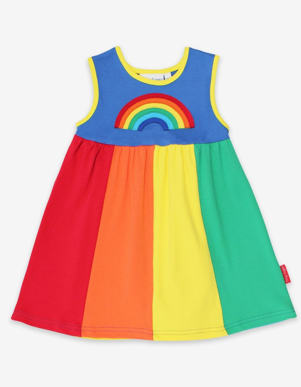 Toby Tiger Organic Multi Stripe Pinafore Dress