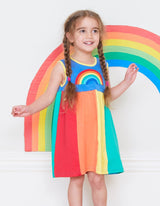 Toby Tiger Organic Multi Stripe Pinafore Dress