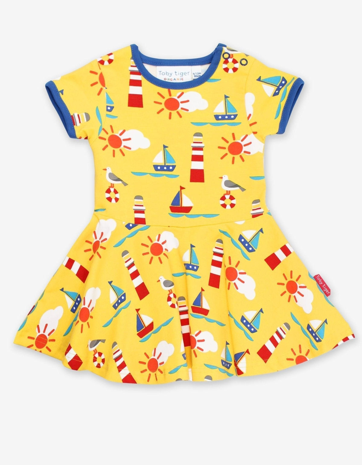 Toby Tiger Organic Seaside Print SS Skater Dress