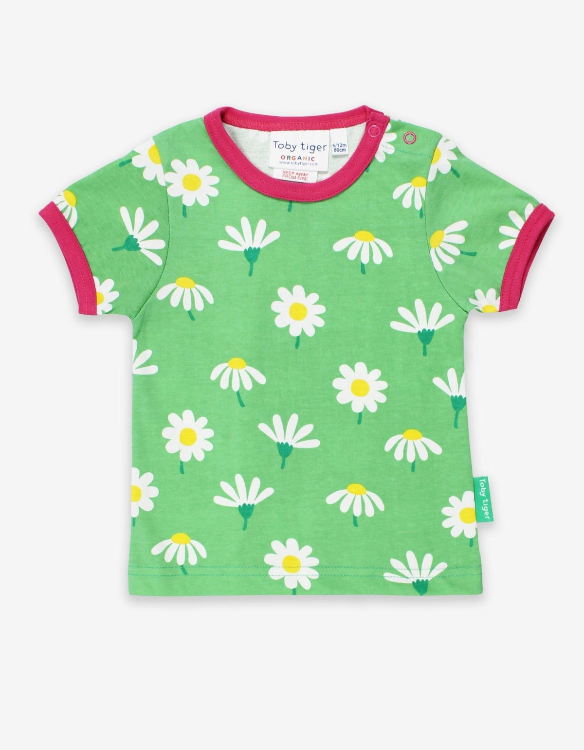 Toby Tiger Organic Daisy Print Short-Sleeved T-Shirt