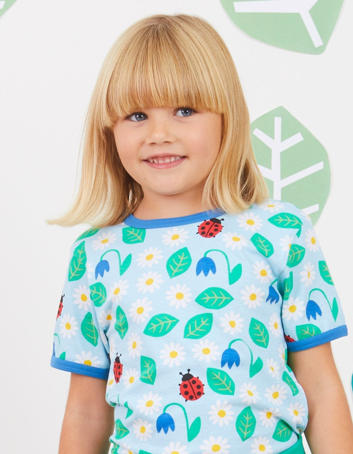 Toby Tiger Organic English Garden Print Short-Sleeved T-Shirt