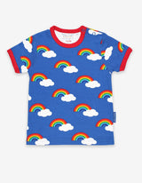 Toby Tiger Organic Multi Rainbow Print Short-Sleeved T-Shirt