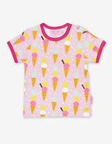 Toby Tiger Organic Ice Cream Print Short-Sleeved T-Shirt