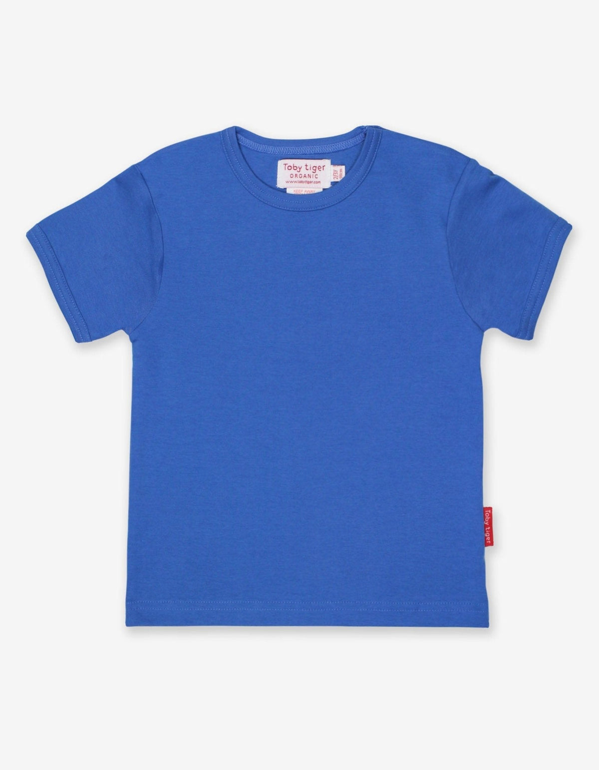 Toby Tiger Organic Blue Basic Short-Sleeved T-Shirt