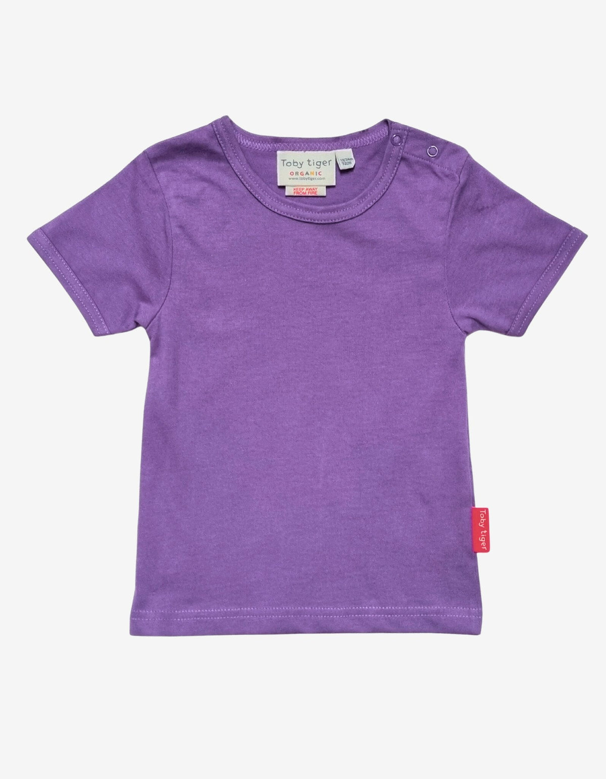 Toby Tiger Organic Purple Basic Short-Sleeved T-Shirt