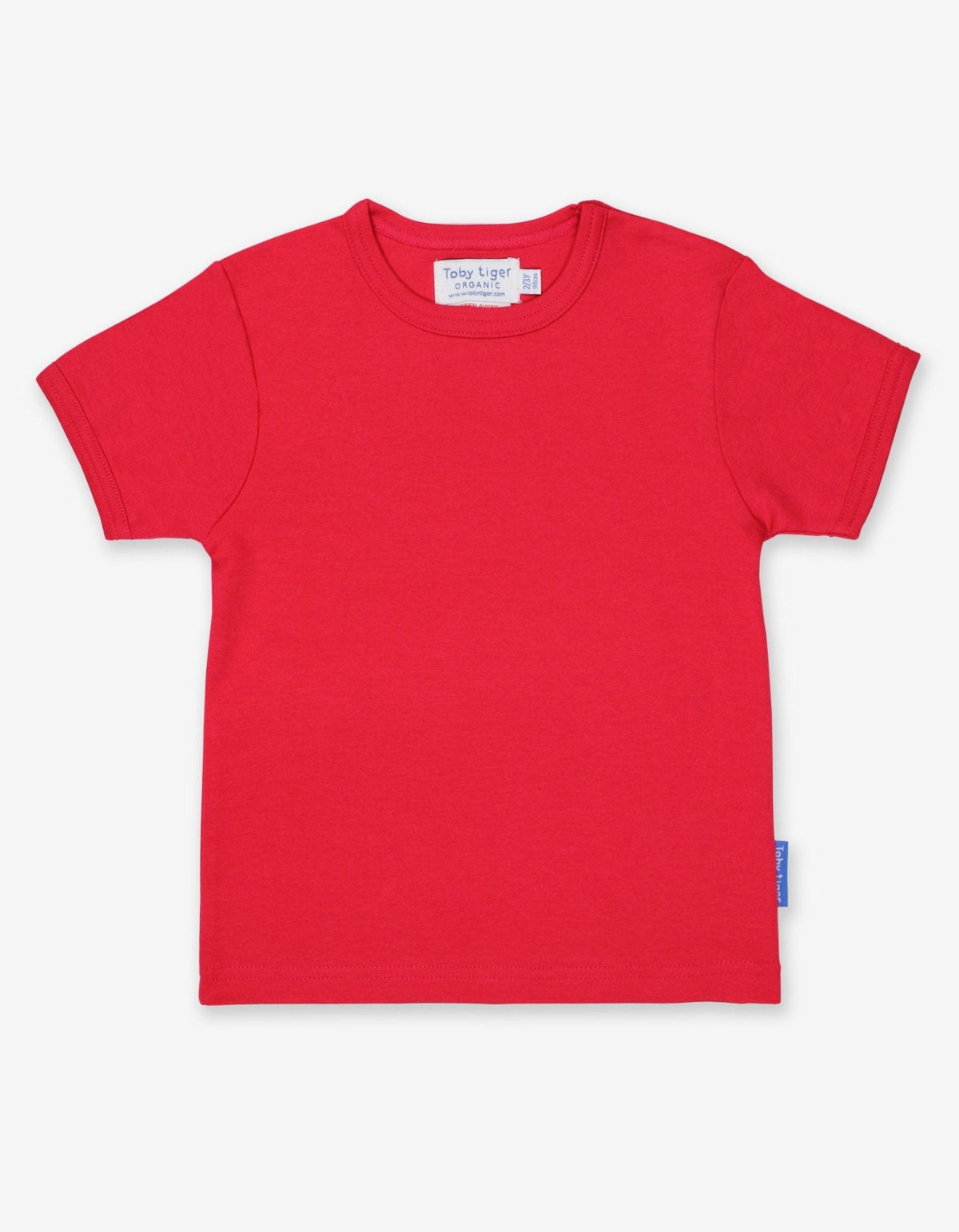 Toby Tiger Organic Red Basic Short-Sleeved T-Shirt