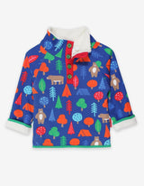 Toby Tiger Organic Camping Bear Print Cosy Fleece Sweatshirt