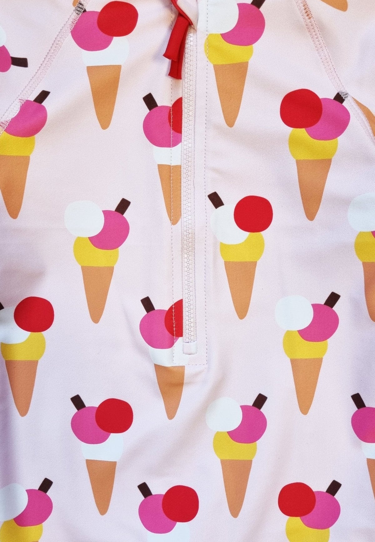 Toby Tiger Ice Cream Cones Print Long-Sleeved Baby Swimsuit