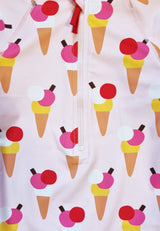 Toby Tiger Ice Cream Cones Print Long-Sleeved Baby Swimsuit