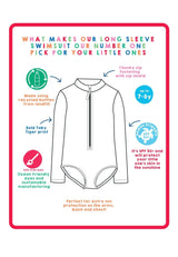 Toby Tiger Ice Cream Cones Print Long-Sleeved Kids' Swimsuit