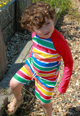 Toby Tiger Happy Stripe Print Kids' Swim Rash Vest