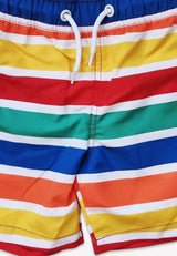 Toby Tiger Happy Stripe Print Kids' Swim Shorts