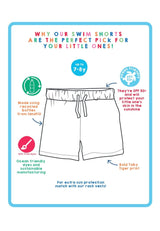 Toby Tiger Happy Stripe Print Kids' Swim Shorts