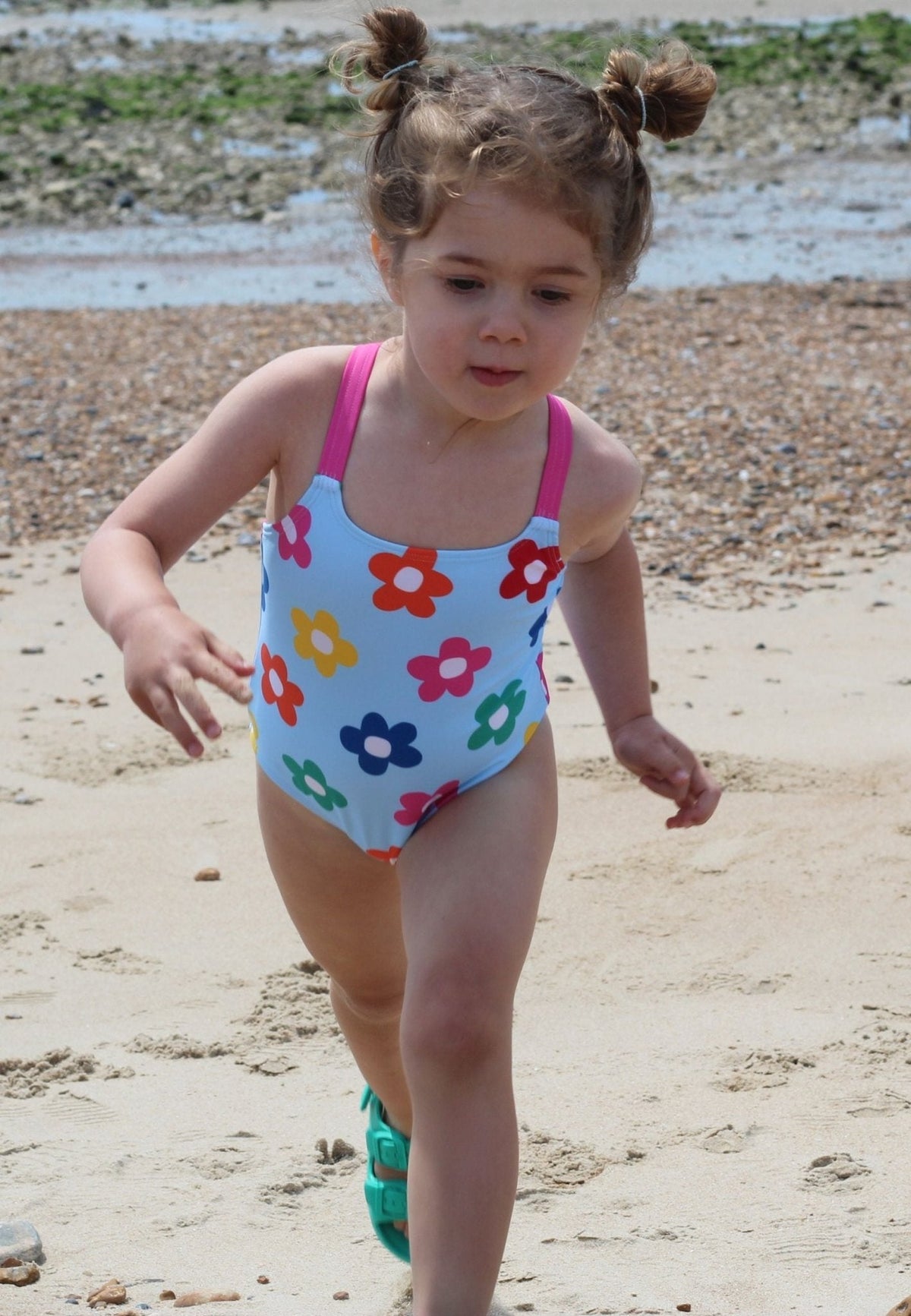 Toby Tiger Rainbow Bloom Print Kids' Swimsuit